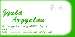 gyula argyelan business card